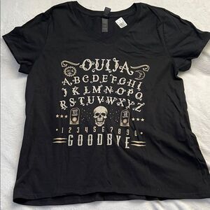 Black Ouija Board Graphic T-Shirt (Women’s L)